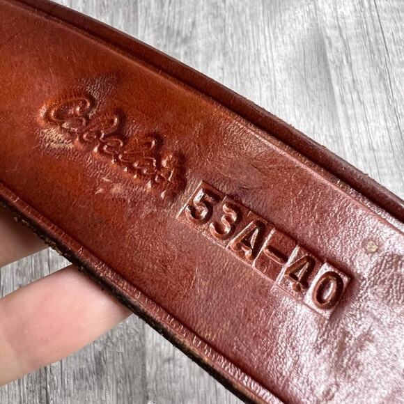 Vintage Leather Brown Embossed Western Cowboy Belt Cabela's Size 40 - Picture 4 of 10